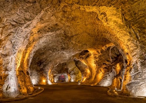 Fond en tissu tunnel de grotte antireflet de 2.1x1.5m avec éclairage chaud imprimé