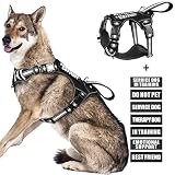 Picture of WINSEE Service Dog Vest No Pull Dog Harness with 7 Dog Patches, Reflective Pet Harness with Durable Soft Padded Handle for Training Small, Medium, Large, and Extra-Large Dogs (X-Large, Black)
