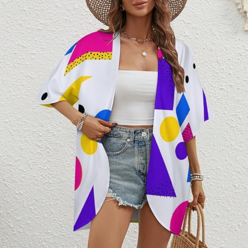 2025 Women's Girls Elegant Cardigans Open-Front Short Sleeve Cardigans Kimono Tops2