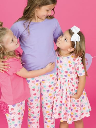 Image of RuffleButts Baby /Toddler Girls Knit Ruffle Tee - Long Sleeve T-Shirt | 51% Cotton 49% Modal, Breathable Fabric, Athletic Fit, Layering Undershirt, Yoga Or Gym Wear, Machine Wash