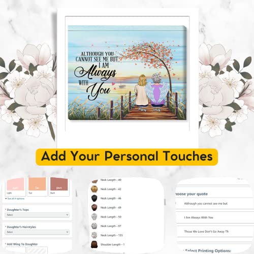 GOSSBY-Personalized-Custom-Canvas-Mother-And-Daughter-Those-We-Love-Dont-Go-Away-They-Walk-Beside-Us-Everyday-Personalized-Pictures-to-Canvas-for-Wall-Custom-Canvas-Prints-with-Your-Photos-for-Fam GOSSBY Personalized Custom Canvas Mother And Daughter Those We Love Dont Go Away They Walk Beside Us Everyday Personalized Pictures to Canvas for Wall Custom Canvas Prints with Your Photos for Fam