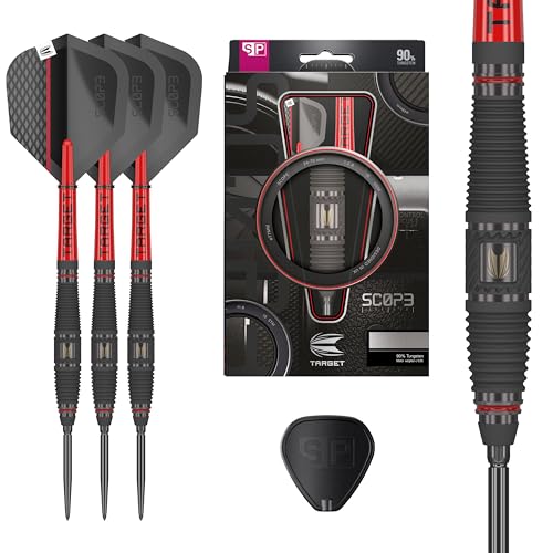 Dardos punta acero Target Darts Scope con 90% de tungsteno y sistema suizo profesional de 23g
