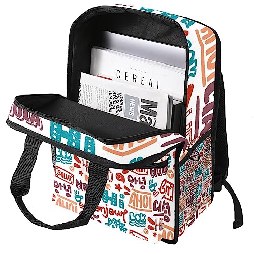 Sac à dos garçons motif Hello multicolore multilingue dimensions 35.5x26x12 cm - 3