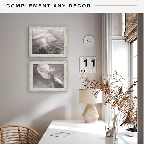 MCS Studio Gallery 8.5x11 Picture Frame Gray Woodgrain, Rectangle Photo Frame for Photos, Posters & Art Prints & Easel for Tapletop Display (2-Pack)