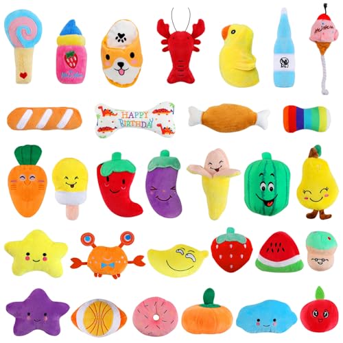 Set 30 unidades de juguetes mordibles con chirridos para perros