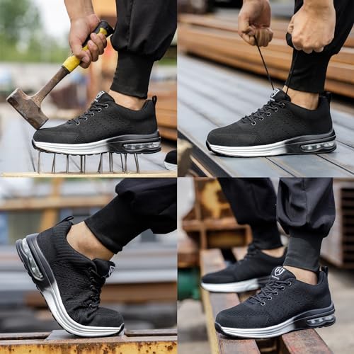 Image of Steel Toe Shoes for Men Women Lightweight Comfortable Work Shoes Indestructible Slip Resistant Safety Shoes for Construction