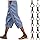 cropped trousers women Linen Trousers Womens Drawstring Elastic Waist Cropped Trousers Lightweight Summer Capri Pants with Pockets Casual 3/4 Length Trousers Beach Pants for Ladies Blue-c XXL