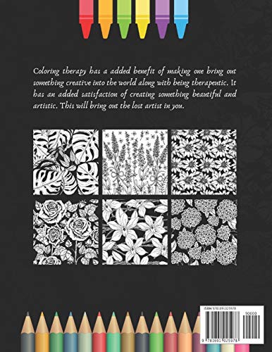 COLORING BOOK FOR ADULTS: FLORAL ANTI-STRESS DESIGN | Art Therapy | Stress Relieving | Reduce anxiety | Creative Birthday/Christmas Gift. 50 DIFFERENT DESIGNS. image 4