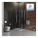 Produktbild Dusche Eckeinstieg / Echtglas Eck Dusche / Glasdusche ca. 100 x 100 x 200 cm / rahmenlose Duschkabine / Alpenberger / Modell Quadri Clear / Duschabtrennung aus Sicherheitsglas