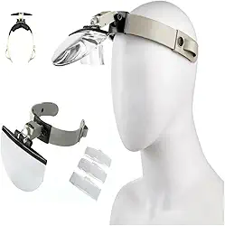 OCULOS LUPA MAOS LIVRE PROFISSIONAL LED LENTE DE CABECA AUMENTO ESTETICA REPARO JOIAS LEITURA OURIVES