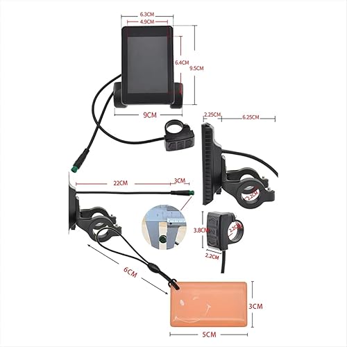 Miniatura 5 de Medidor de pantalla LCD de bicicleta eléctrica con NFC X1 Ebike Panel de pantalla 24 V 36 V 48 V impermeable 5 pines Velocímetro Bicicleta de
