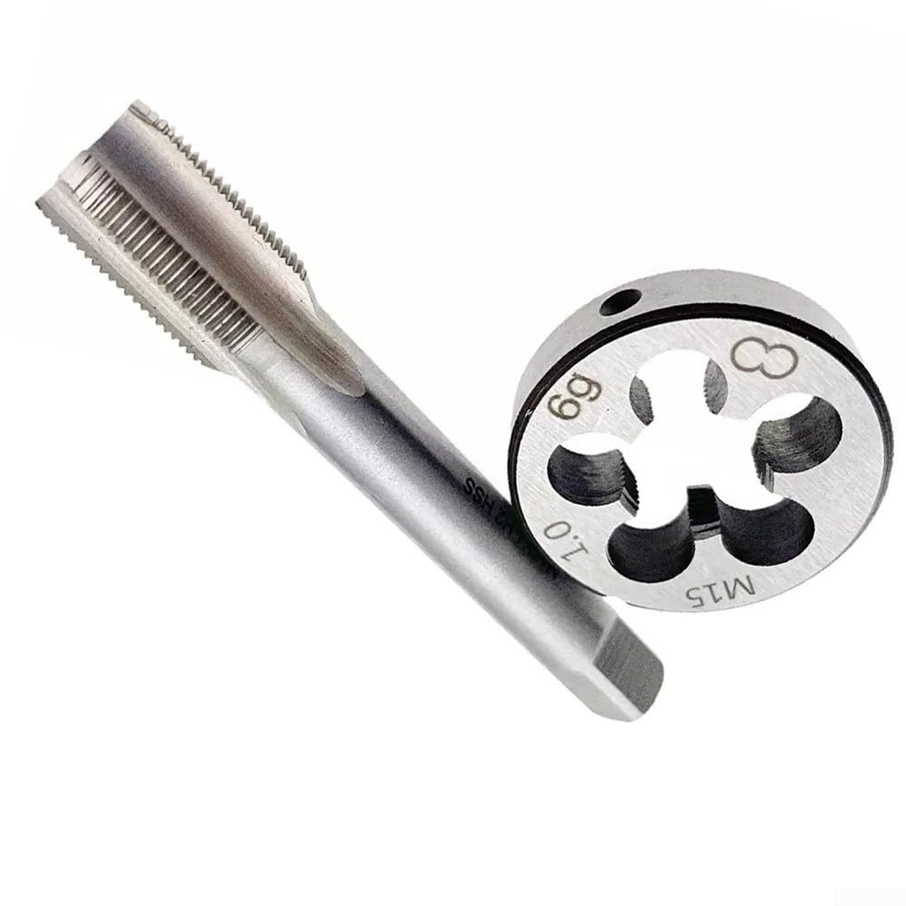 Zestaw gwintowników i narzynek, gwintowniki i narzynki do gwintów okrągłych, zestaw gwintowników do gwintów prawoskrętnych M15 x 1 mm, akcesoria zamienne z powłoką tytanową