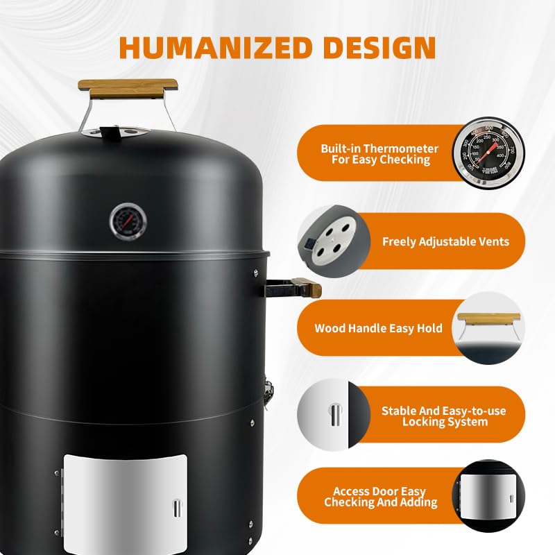 17123in1bbqsmokergrillbuiltinthermometerairventandaccessdoorsmultilayermeatsmokergrillwith3bamboohandlesideaforpartiesbackyardbbq Urban Country Home Decor 17 12 3 in 1 bbq smoker grill built in thermometer air vent and access doors multi layer meat smoker grill with 3 bamboo handles idea for parties backyard bbq urban country home decor