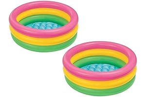 Intex 2.8ft x 10in Sunset Glow Inflatable Colorful Baby Swimming Pool 2 Pack