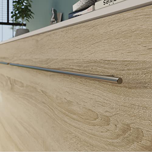 Schrankbett Standard 140x200 Horizontal Weiß/Eiche Sonoma ausklappbares Wandbett, ideal geeignet als Wandklappbett fürs Gästezimmer, Büro, Wohnzimmer, Schlafzimmer – Bild 7