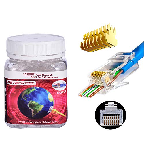 Conectores RJ45 Cat5 Cat6 Pass Through (50 piezas) miniatura 1