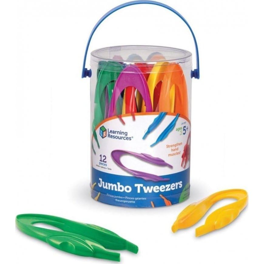 7 Pack LEARNING RESOURCES EASY GRIP TWEEZERS SET OF 12