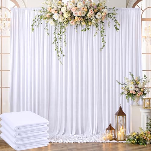Toile de fond blanche infroissable en polyester pour drapé élégant d'anniversaire