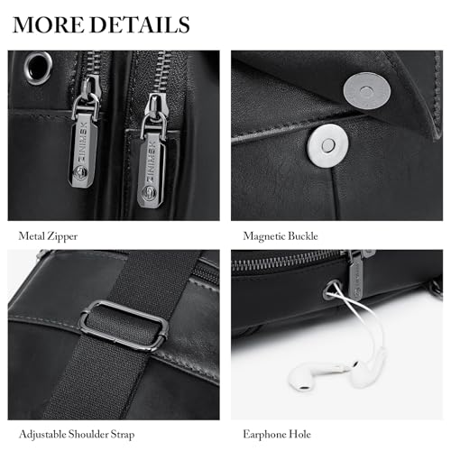 Genuine Leather Sling Bag for Men and Women Crossbody Shoulder Chest Bag for Hiking Travel Daypack4