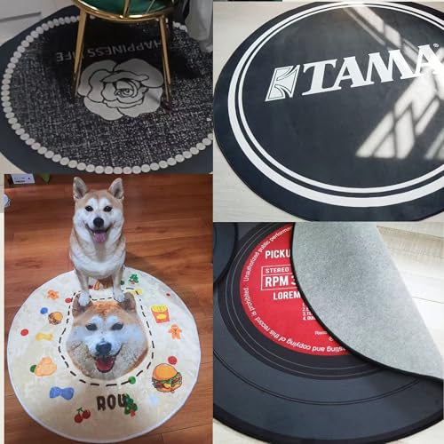 Tapete Redondo Personalizado 3FT de Flannel miniatura 6