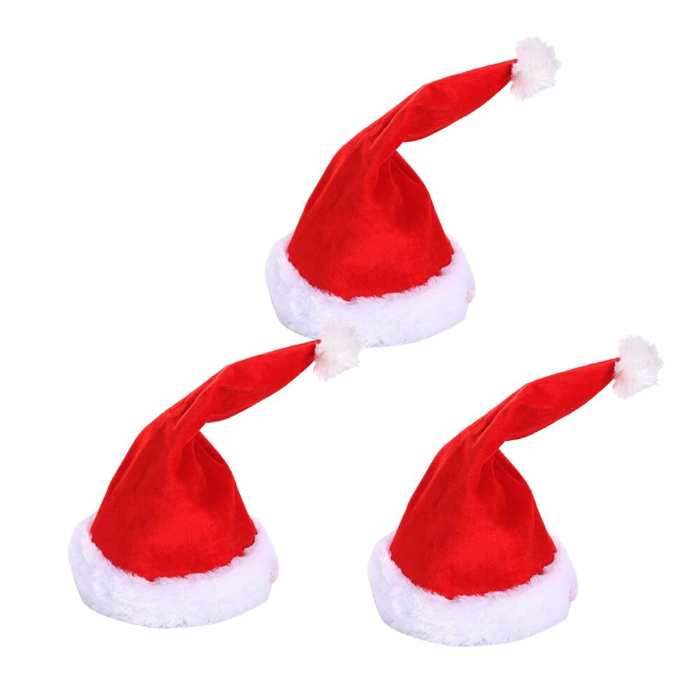 Petoskey Weihnachtsmütze für Erwachsene, Stein-Weihnachtsmütze mit LED-Lichtern, beleuchtet, Weihnachtsmützen für Neujahrsparty, 3 Stück