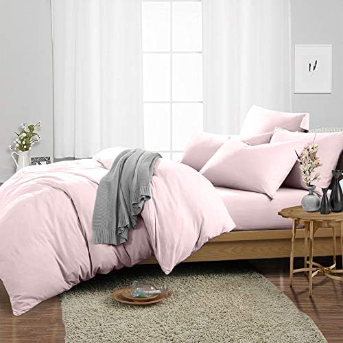 600 Thread Count - 1PC Rajai/Duvet/Blanket Cover with Zipper Closure, 100% Egyptian Cotton, Ultra-Soft Sateen Finish Rajai Cover for All Season-Pink Solid,King Size.-image-34