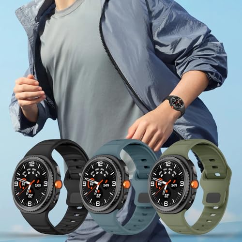 Image of XMUXI Compatible with Samsung Galaxy Watch 9 /8 Strap 44mm 40mm, Silicone Sport Breathable Bands for Galaxy Watch 8 Classic Straps 46mm (No Watch)