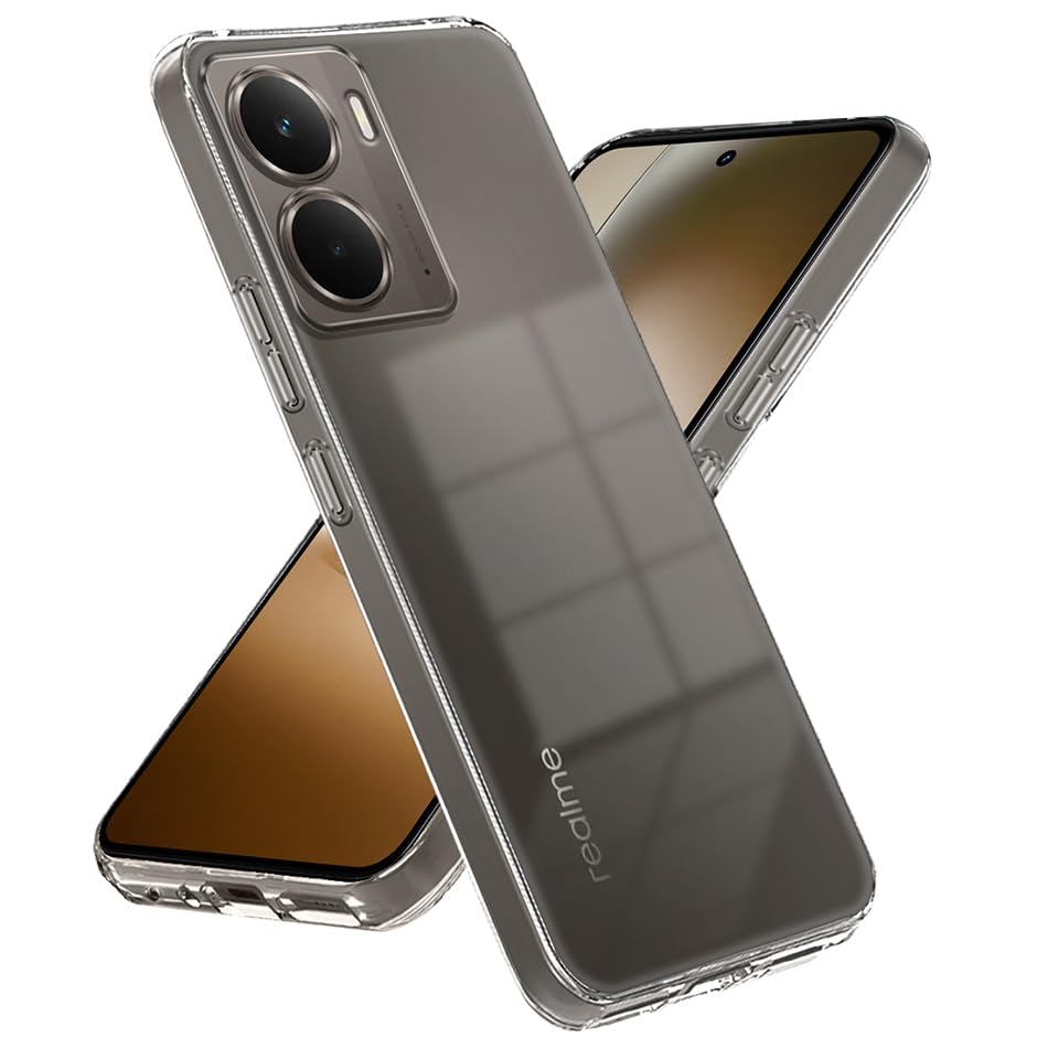 Image of Fashionury Crystal Clear Case for Realme P3 5G | Yellowing Resistance | Transparent TPU Silicone | Raised Camera Lips | Slim Transparent Cover