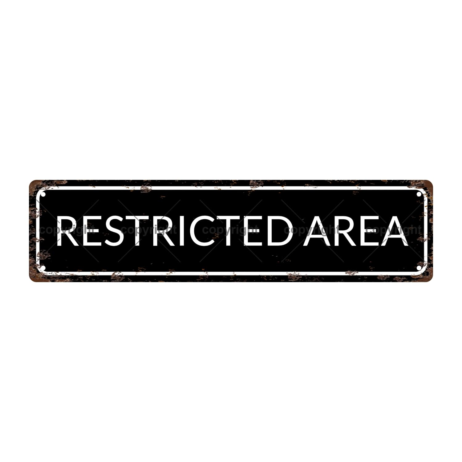 RESTRICTED AREA Space Vintage Metal Tin Street Sign Bar Cafe Garage Cave Home Room Wall Bathroom Farmhouse Garden Porch Patio Decor, 16 x 4 Inch โ image 1
