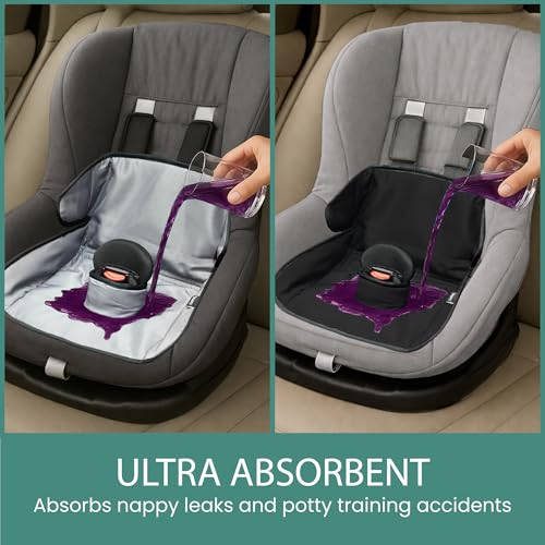 Image of Lynmark 2X Potty Training Car Seat Protector - Pee Protector, Grey+Black