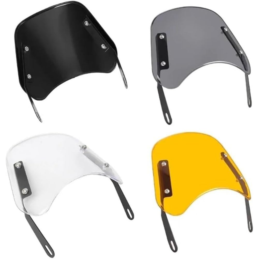 Moto Parabrezza Deflettore Copertura per Brixton Cromwell 125 250 BX125 BX125R BX150, Parabrezza Moto retrò, Parebrise Protezione Anteriore Carena, per 5-7 Pollici,Grey