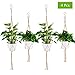 Produktbild Ulikey 4er Set Makramee Blumenampel Baumwollseil Hängeampel Blumentopf Pflanzen Halter Aufhänger mit S-förmiger Haken Innen Außen Decken Balkone Wanddekoration - 4 Beine