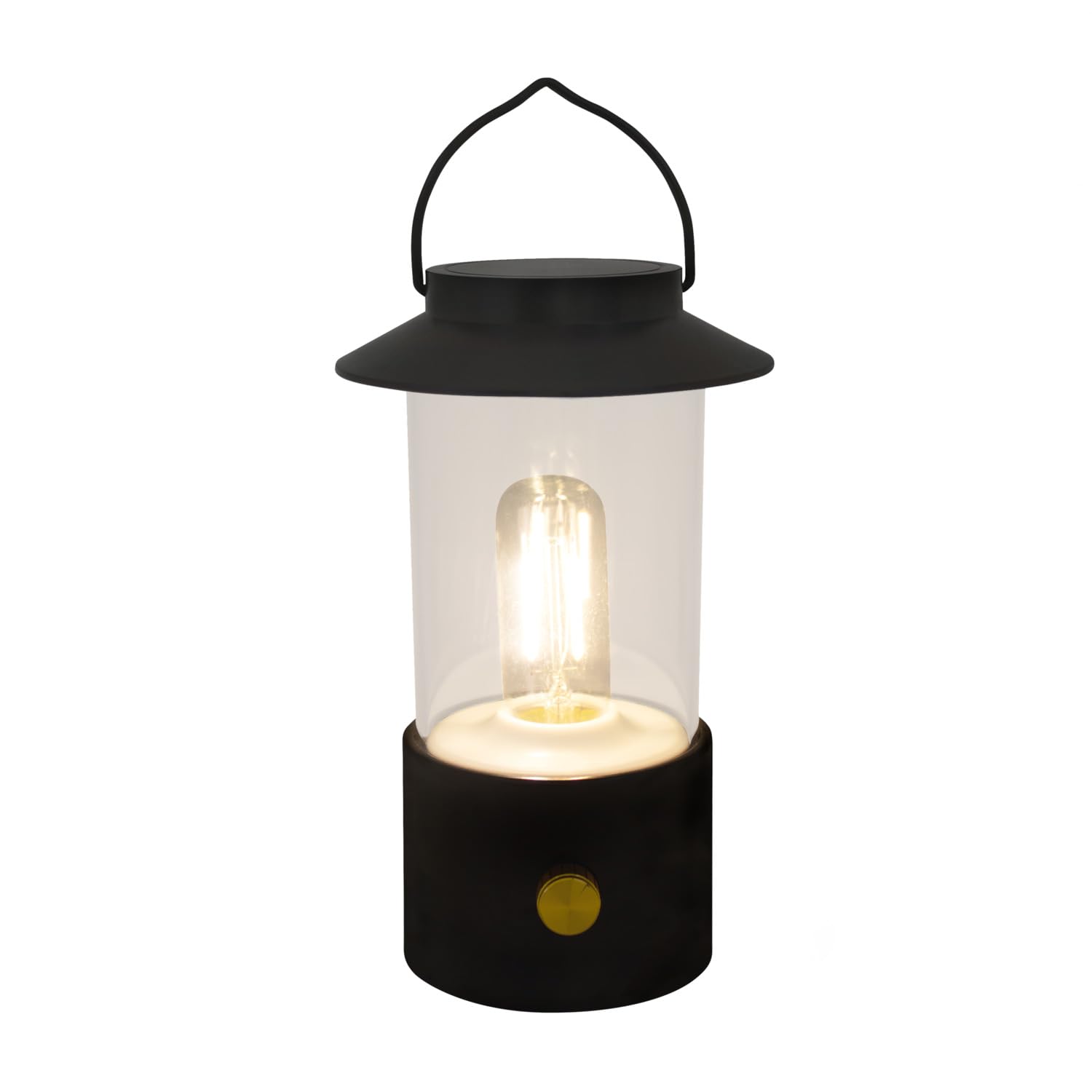 Idena 50125 - LED Campinglaterne in Schwarz, Bateriebetrieben und Kabellos, Lampe für Innen- und Außen, dimmbar, ca. 19 cm, tragbare Leuchte