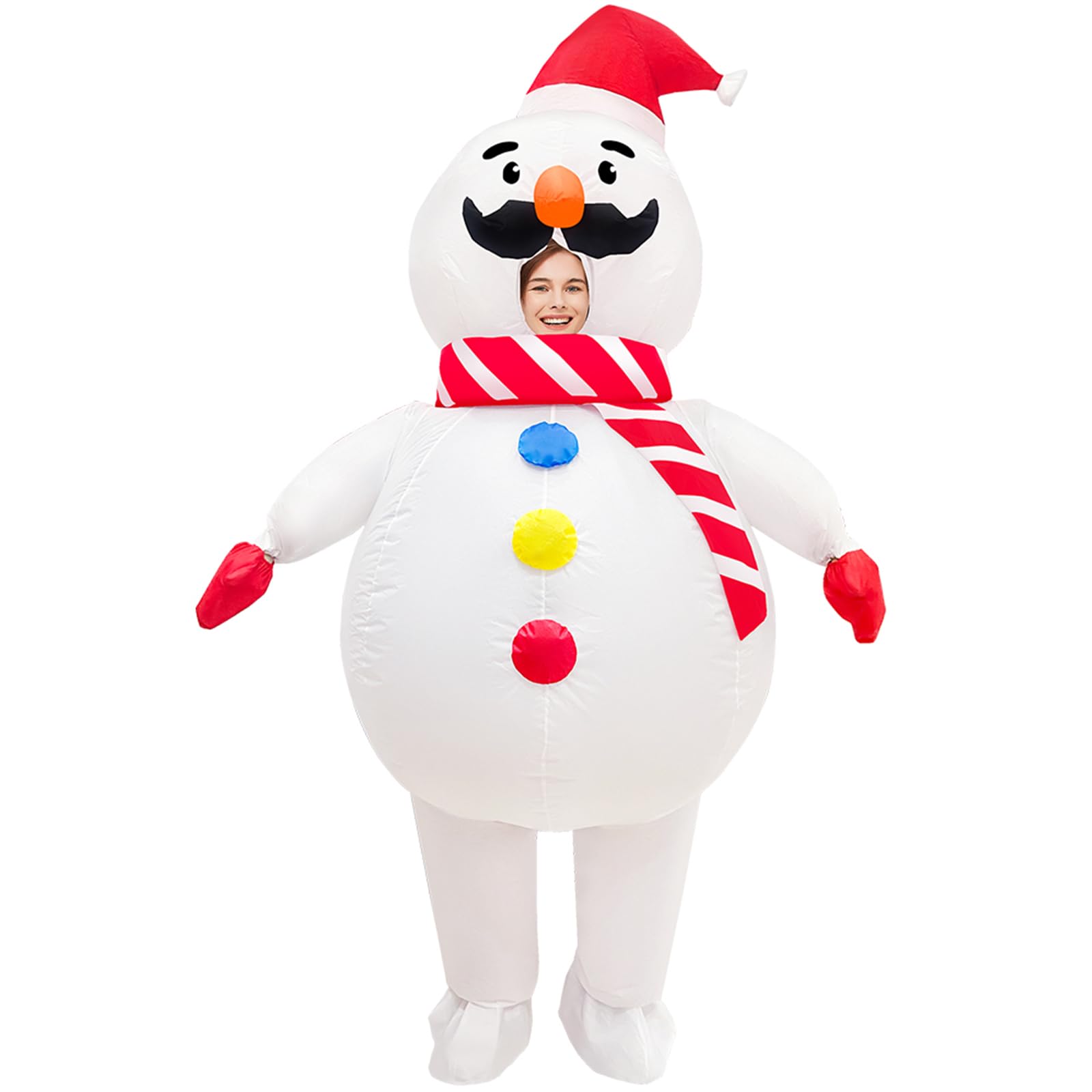 Inflatable Snowman Costume Funny Blow up Christmas Costume Cosplay Party Halloween Christmas Suit Festival Parade Carnival Suit