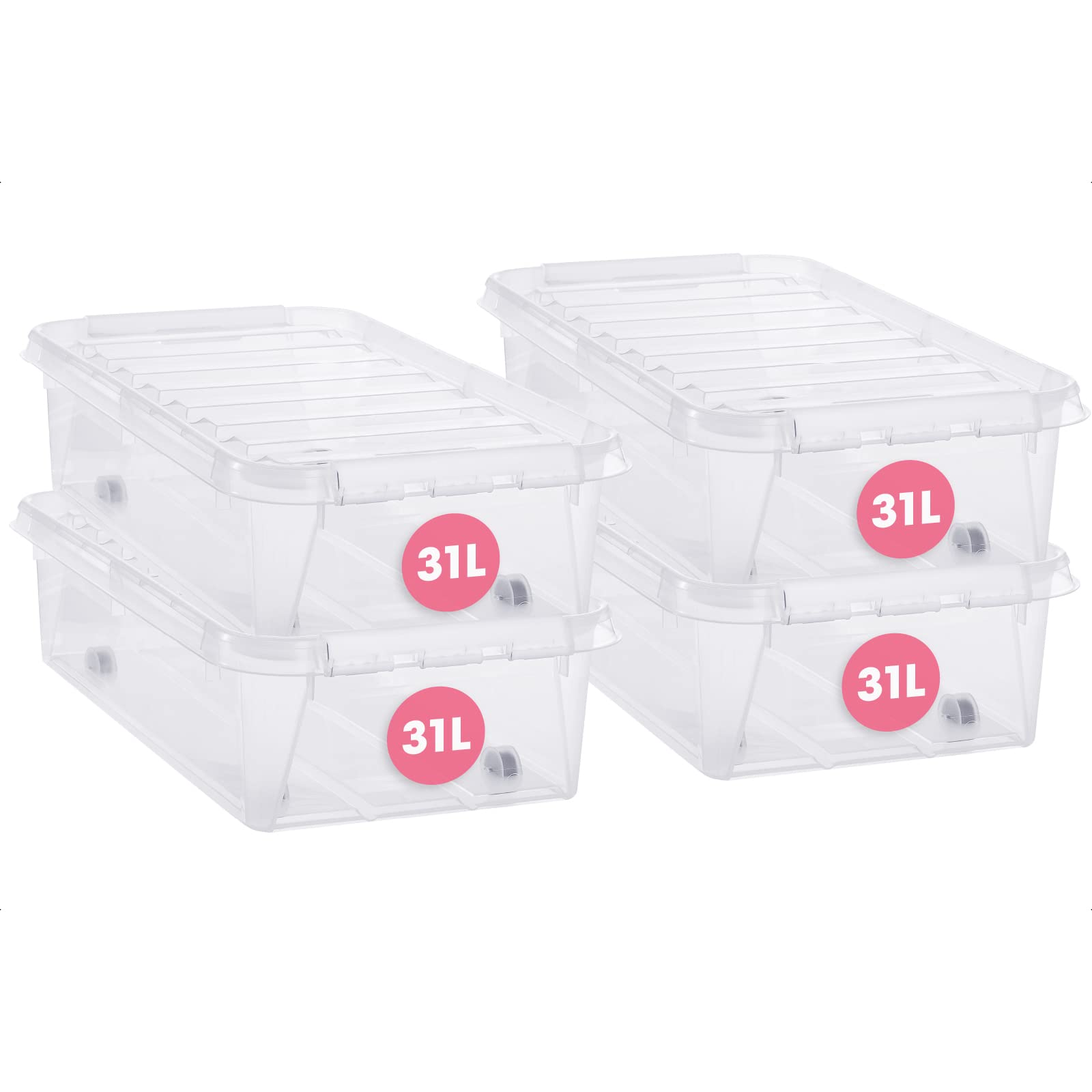 Cajas bajo cama de plástico SmartStore 30L contra el polvo y la falta de armarios