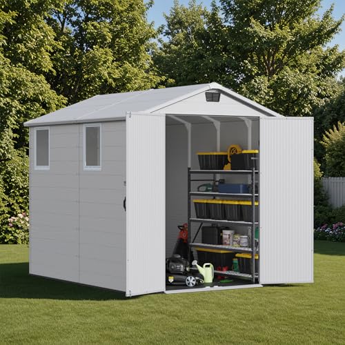 Image of Patiowell 6X8 FT Resin Outdoor Storage Shed with Floor