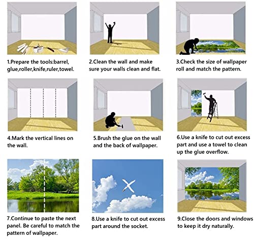 Retro White Rose Wall Mural, 3D Florals Butterfly Photo Wallpaper, Home Decor Tv Background Large Art Wall Painting For Living Room Bedroom 144"X 100"(W X H)(It's Not Peel And Stick) #TOP5