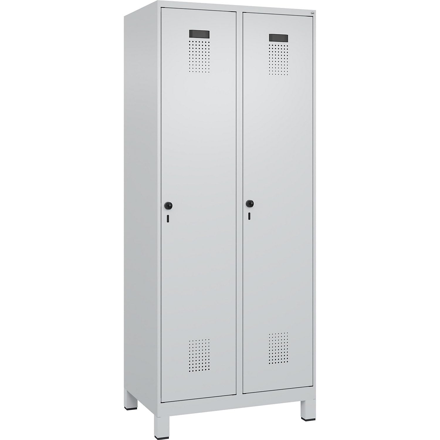 C + P Möbelsysteme | Spind | 2 Abteile | lichtgrau RAL 7035 | Stahl