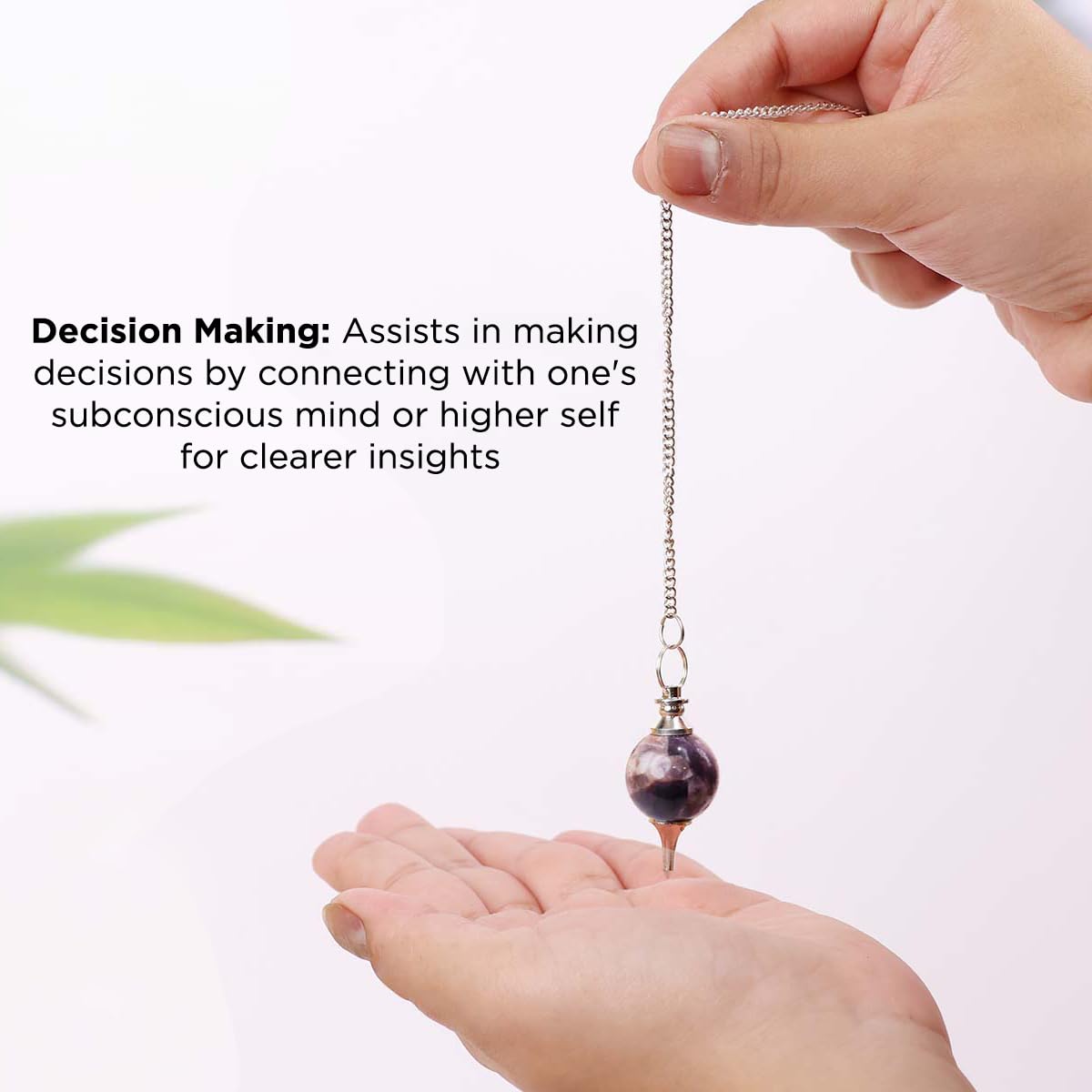 Natural Amethyst Healing Crystal Pendulum | Positive Gemstone Pendulum Dowser for Spiritual Practices | Healing Crystals for Reiki, Meditation, Chakra Balancing | Feng Shui Vastu Decor 2