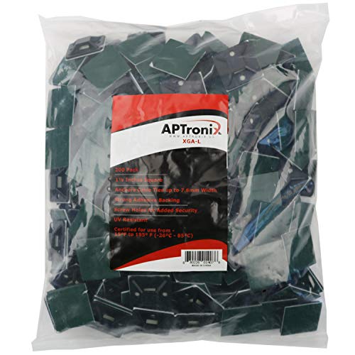 200 AdhesiveBacked Zip Tie Anchors by APTronix. Heavy Duty