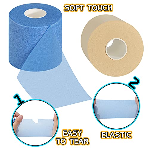 Image of Nuanchu Pre Wrap Athletic Tape 12 Rolls x 30 Yards Prewrap, Bright Colors | Pre Wrap Elastic Tape, 2.75 inch x 30 Yards, Foam Underwrap for Wrist Ankle Hand Hair Knees fingers Sports, Running Soccer Hiking