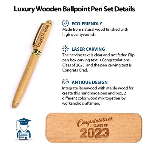 Congrats Class Of 2023 Gift, Ballpoint Pen & Case Set For Men Or Women, Engraved Rollerball Pen (Class Of 2023) #TOP2