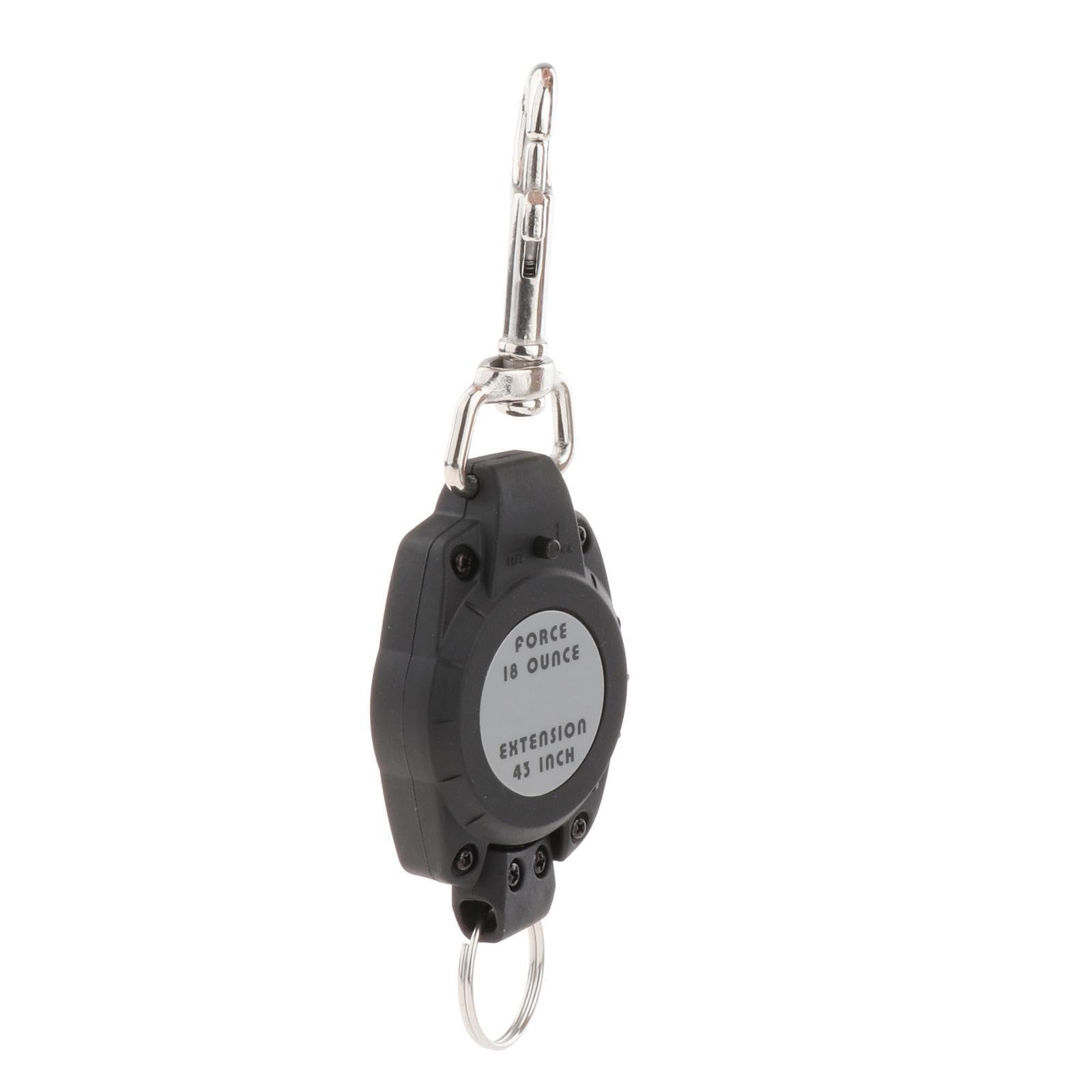 Leichte Tauchkonsole mit Snap Clip Verriegelung, Retractor Schlüssel, Tauchen, Essential Key Retractor, festklemmbarer, drehbarer Gürtelclip Schutz,