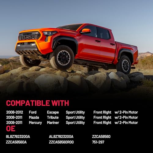 Image of BDFHYK 751-297 Power Window Regulator with Motor Front Right, Compatible with 2008-2012 Ford Escape, Compatible with 2008-2011 Mazda Tribute, Compatible with 2008-2011 Mercury Mariner