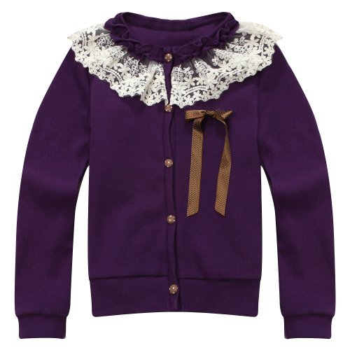 Richie House Girls' Sweet Cardigan with Lace