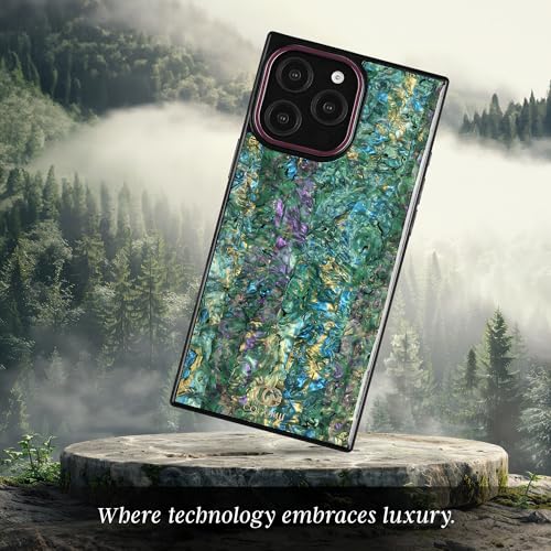Image of COCOMII Rectangle for iPhone 14 Pro Max Case, Aurora Abalone Shell
