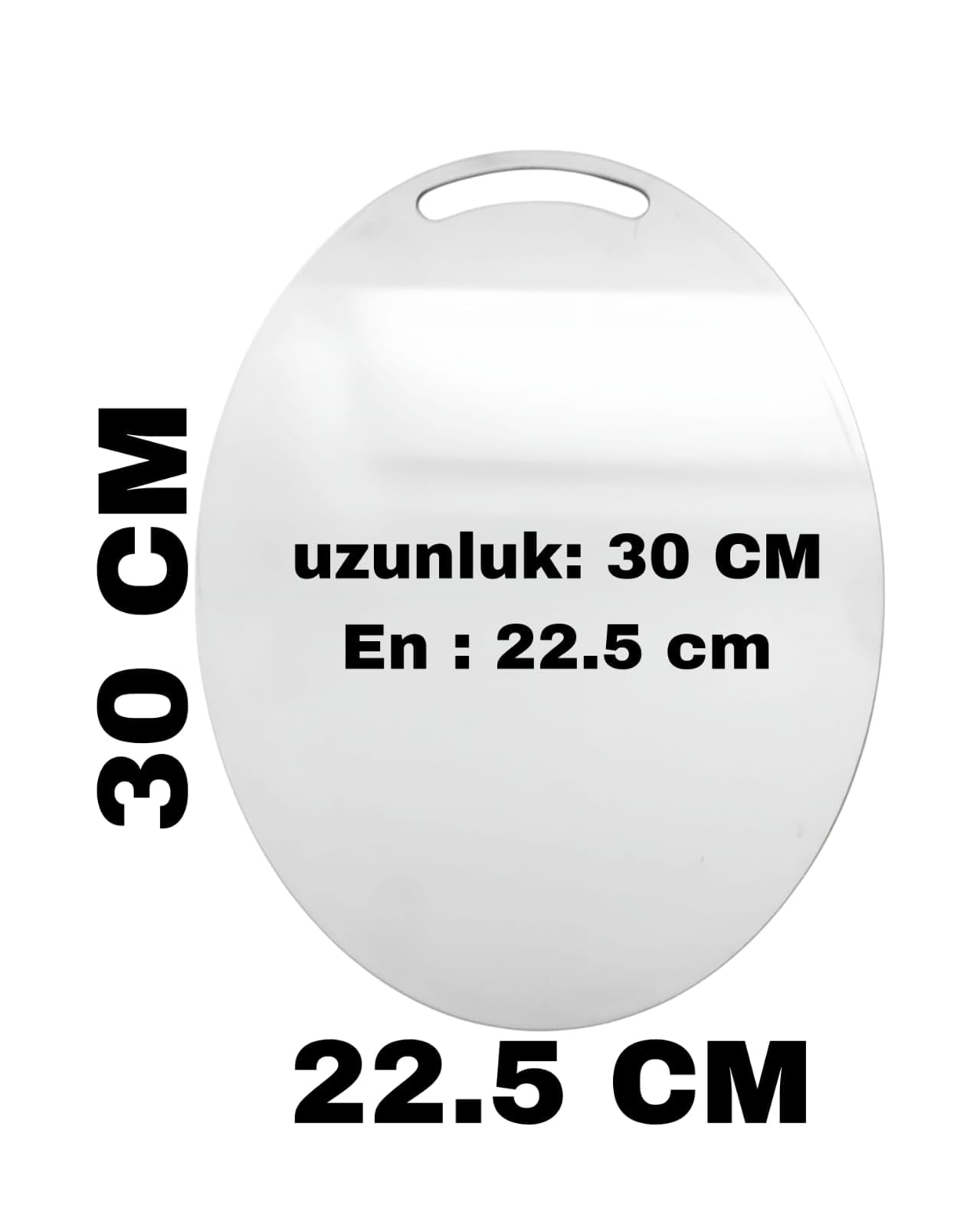 Kyrotech Elips Kesim Paslanmaz Çelik Kesme Tahtası Mutfak Piknik İçin İnox 304 Kalite Antibakteriyel Küf Tutmaz Kolay Temizlenir Et Sebze Meyve Doğrama Tahtası Lüks Kesme Matı 30 * 22,5 CM