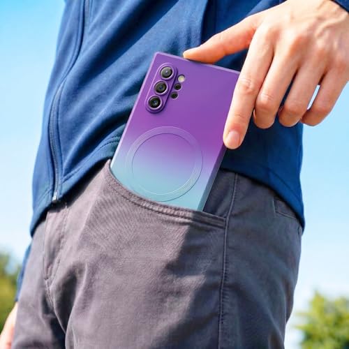 Image of amazon basics Gradient Mag-Safe Case for Samsung Galaxy Note 10 Plus | Soft Silicone Shockproof Cover with Camera Protection | Slim Lightweight Design | Smooth Touch & Durable - Purple & Gray