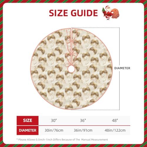Qiuylins SQMT-15 30 Inch Christmas Tree Skirt Gold Stars And Angel Wings Print thumb #3