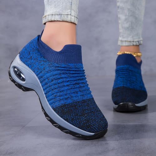 Image of Non Slip Work Shoes Women, Slip On Sneakers Women,Work Shoes Walking Gym Nurse Mesh Casual Fashion Sneakers Comfort Breathable Lightweight